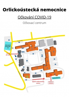 očkovací centrum v nemocnici ústí nad orlicí - mapa