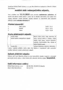 mobilní sběr nebezpečného odpadu